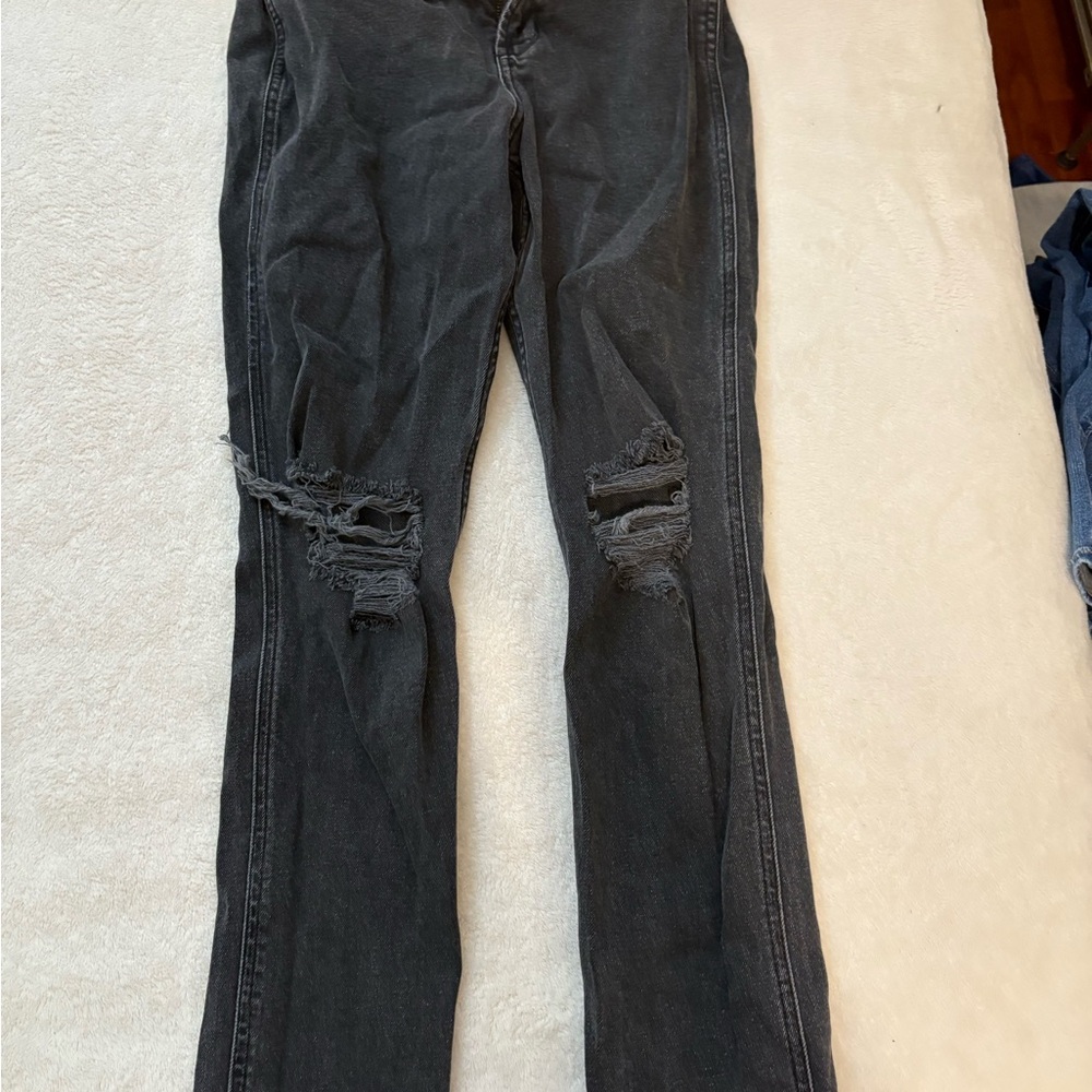 Hollister Charcoal Distressed Skinny Jeans